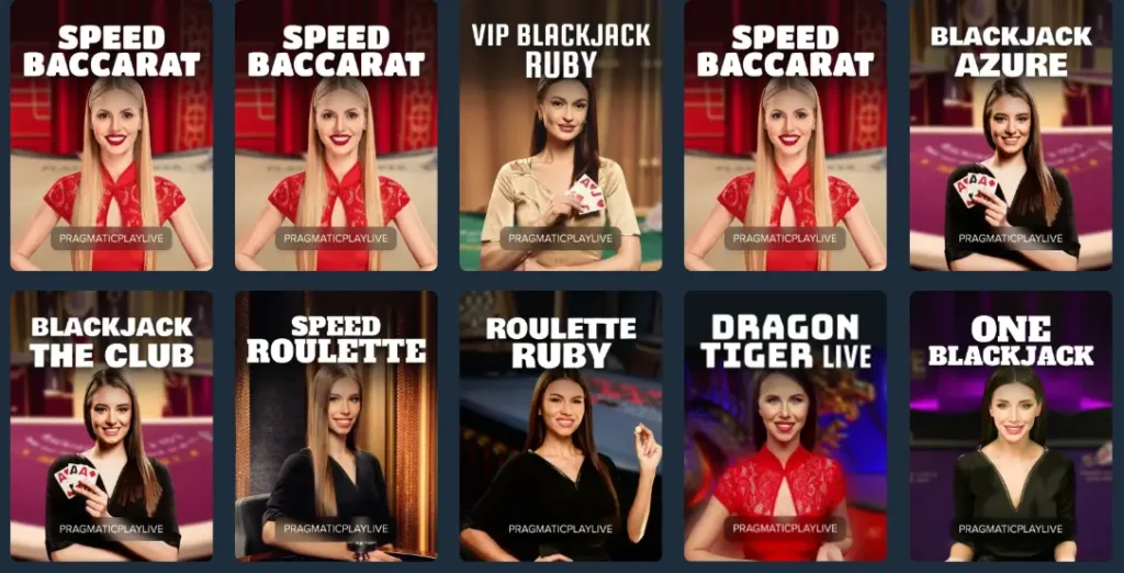 Games at Duelbits Live Casino
