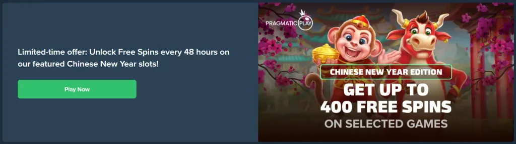 Limited-Time Offer with 400 Free Spins